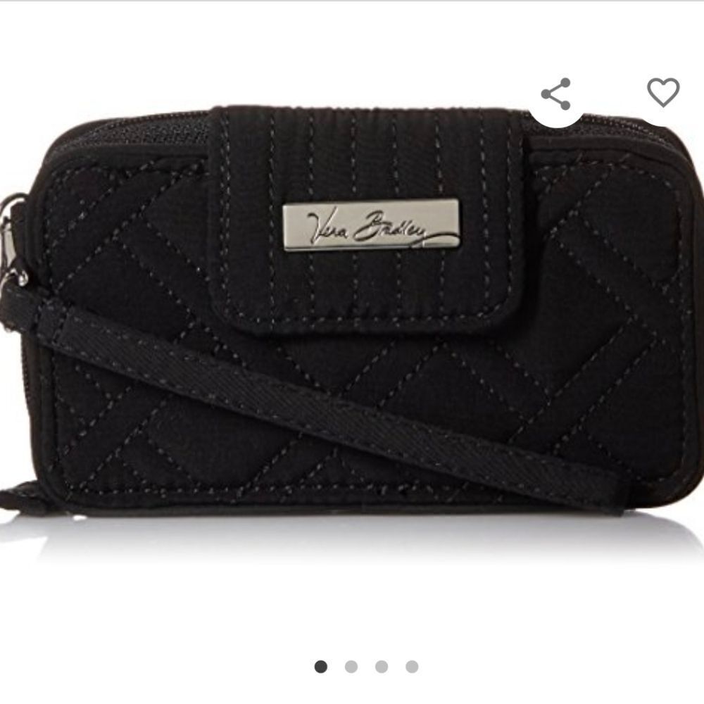 Vera Bradley Black Wristlet 5.5"x3"